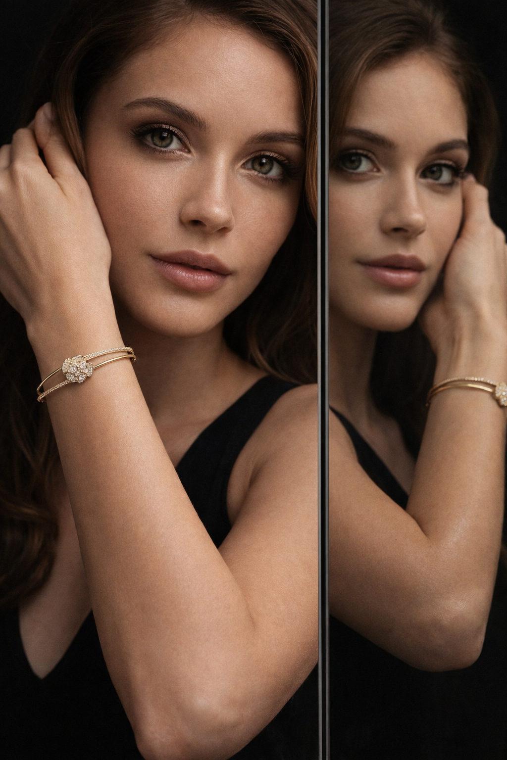 Gold-Tone Anti-Tarnish Oxidised Pearl Minimalist Bracelet