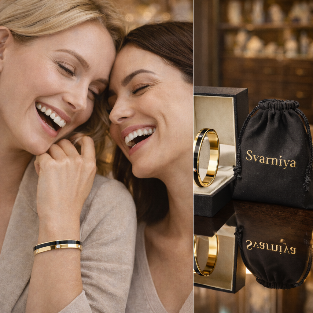 Anti-Tarnish Pearl Oxidised Minimalist Gold-Tone Bracelet